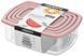 Набор контейнеров для хранения пищевых продуктов ARDESTO Fresh 0.25/0.5/0.75/1.2л, пластик, прямоугольная, розовый AR1312P фото 1