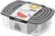 Набір контейнерів для зберігання харчових продуктів ARDESTO Fresh 0.25/0.5/0.75/1.2л, пластик, прямокутна, сірий AR1312R фото 1