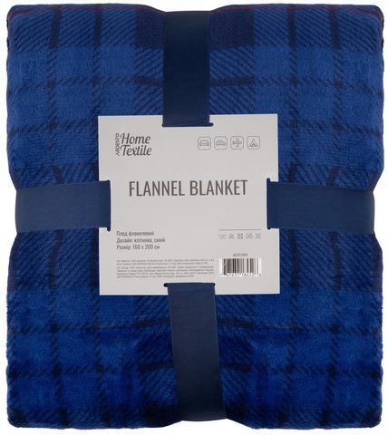 Плед ARDESTO Flannel 160х200см, 100% поліестер, клітинка, синій ART0134PB фото