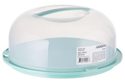 Тортівниця з кришкою ARDESTO Tasty baking, 28.4х11.5см, пластик, блакитний AR2328TP фото