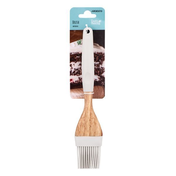 Пензлик Ardesto Tasty Baking, 22.3см, силікон, дерево, сірий світлий AR1561G фото