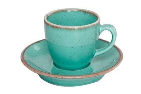 Чашка кофейная Porland Seasons Turquoise 80 мл с блюдцем 120 мм в наборе 213-212109.T фото