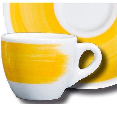 Чашка espresso 75 мл Yellow stroke A "Verona Millecolori Hand Painted Single Brush stroke A Ye 35181 фото