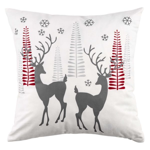 Подушка декор. ARDESTO Christmas Deer 45х45см, 100% поліестер, білий ART1032HD фото