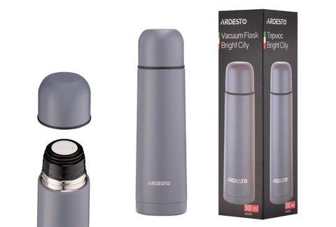 Термос ARDESTO Bright City, 500мл, нержавіюча сталь, сірий AR2650GR фото