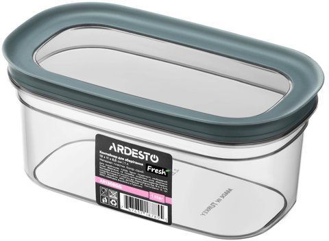 Контейнер для хранения пищевых продуктов ARDESTO Fresh 1л, пластик, прямоугольная, серый AR1308GG фото