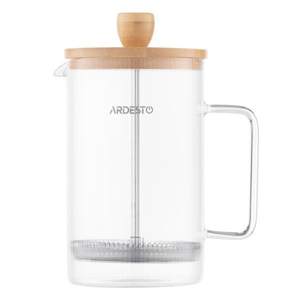 Френч-прес ARDESTO Midori, 800мл, боросилікатне скло, бамбук, прозорий AR1009WL фото