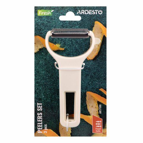 Набір овочечисток Ardesto Fresh, 3шт, нержавіюча сталь, пластик AR1710G фото