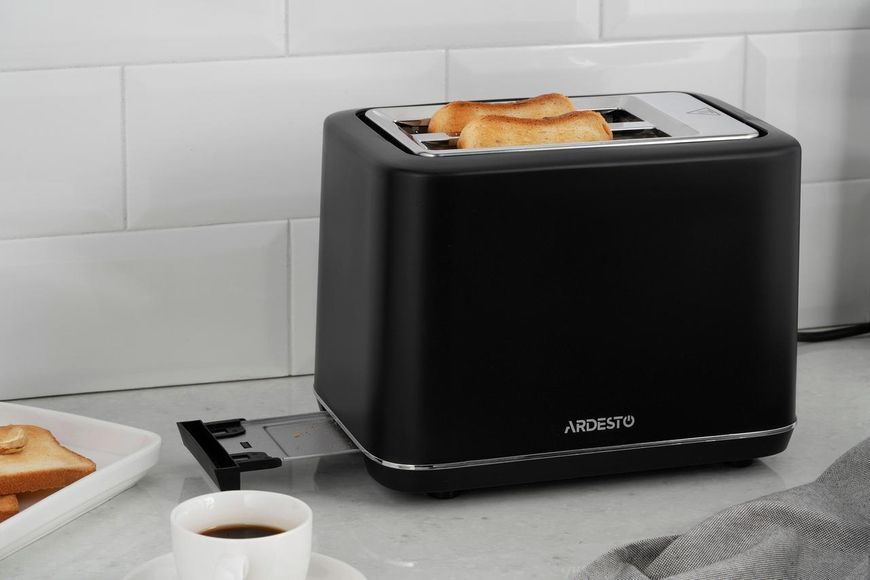 Тостер ARDESTO Elegance 800Вт, LED дисплей, пластик, чорний T-K301E фото