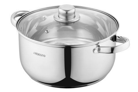 Каструля зі скляною кришкою Ardesto Gemini Gourmet Aosta, 5л, нержавіюча сталь AR1952BC фото