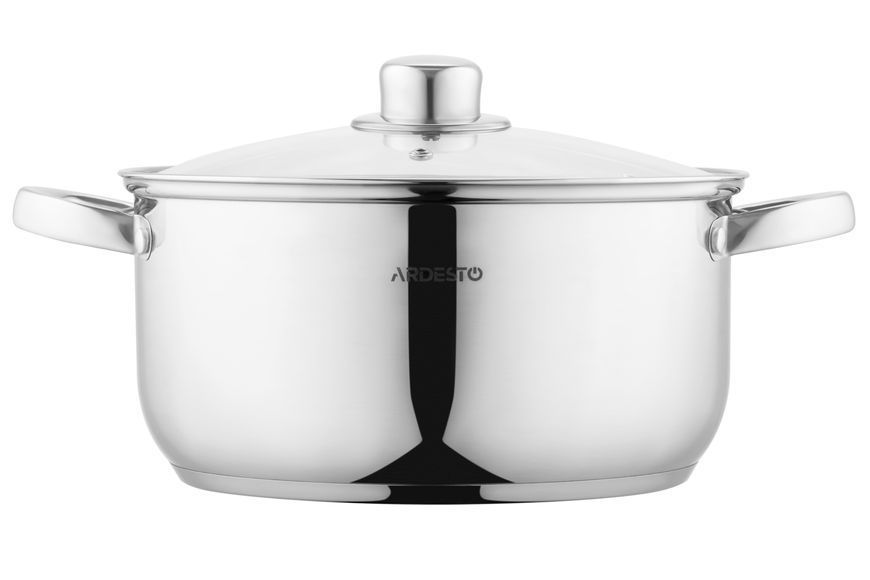 Каструля зі скляною кришкою Ardesto Gemini Gourmet Aosta, 5л, нержавіюча сталь AR1952BC фото
