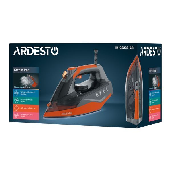 Праска ARDESTO IR-C2233-GR, 2200Вт, 340мл, керам. підошва, чорно-помаранчевий IR-C2233-GR фото