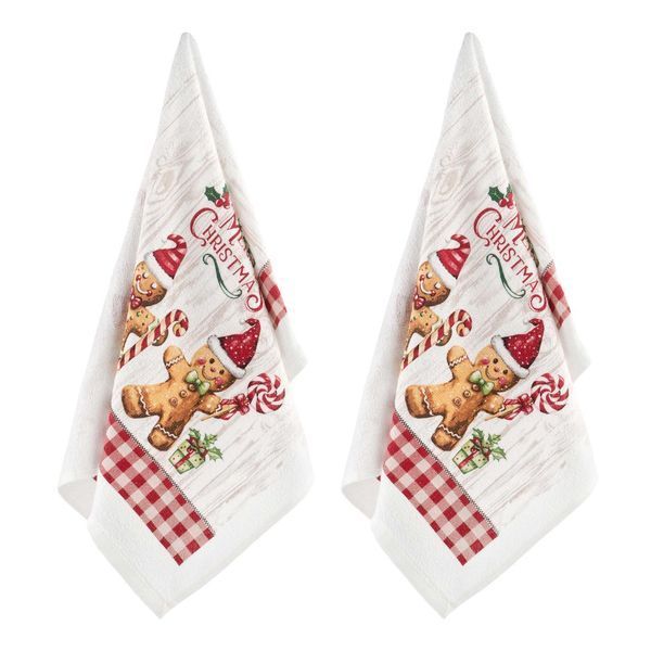 Подарунковий набір рушничків в коробці ARDESTO Christmas Gingerbread 38х63см, 2шт, 100% бавовна, червоний ART3863HGB фото