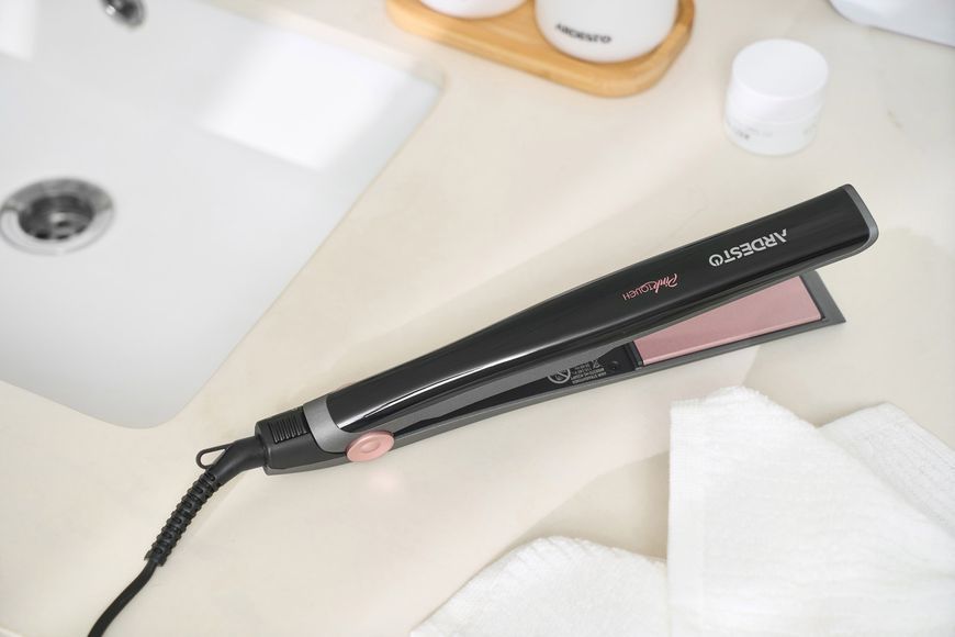 Випрямляч ARDESTO Pink Touch, 32Вт, 110-200C, кераміка, сірий+рожевий HS-R350PT фото