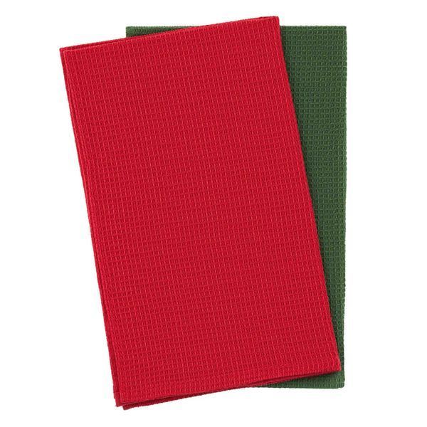 Подарунковий набір рушничків в мішечку ARDESTO Christmas Santa 38х63см, 2шт, 100% бавовна, червоний, зелений ART3863HSB фото