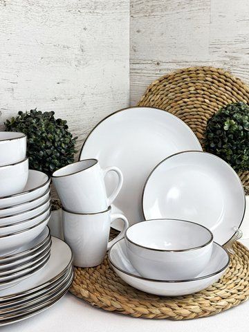 Столовый сервиз 30 пр. Intrendo Gasto Golden rim white IN0030GAS IN0030GAS фото