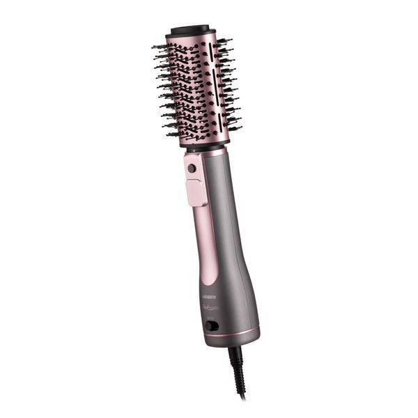 Фен-щітка ARDESTO Brush Pink Touch, 1200Вт, 2 швидкості, 2 темп. режими, LED-дисплей, функція іонізації , 4 насадки, сірий+ рожевий HD-CR300PT фото