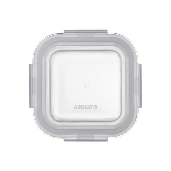 Контейнер для зберігання харчових продуктів ARDESTO Gemini 0.31л, боросилікатне скло, пластик, квадратний, прозорий AR1230BSQ фото