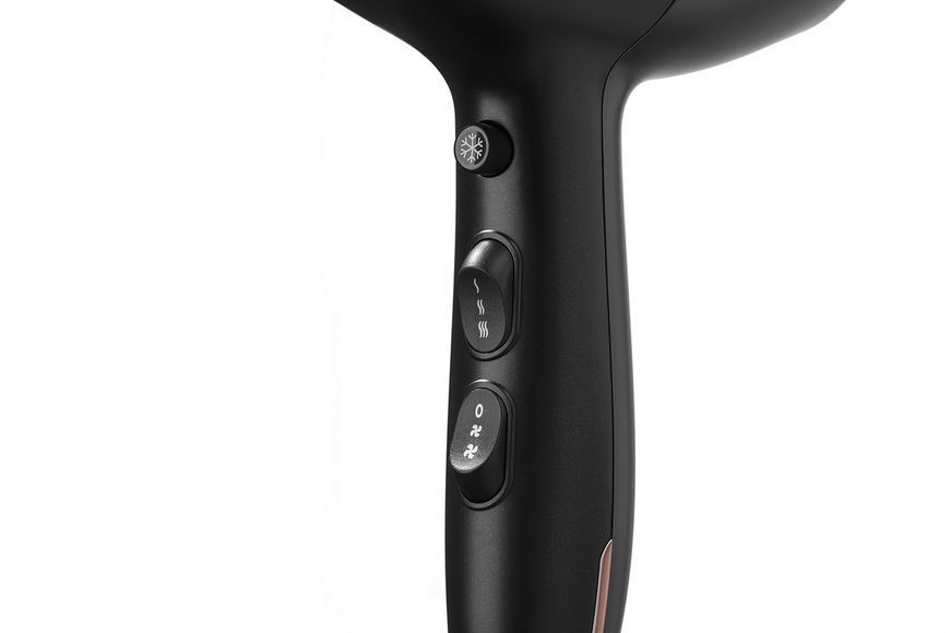Фен Ardesto HD-Y220PRO, 1850-2200Вт, 2 швидкості, 3 темп.режими, дифузор,чорний+золото HD-Y220PRO фото