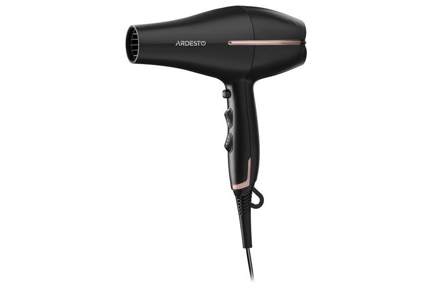 Фен Ardesto HD-Y220PRO, 1850-2200Вт, 2 швидкості, 3 темп.режими, дифузор,чорний+золото HD-Y220PRO фото