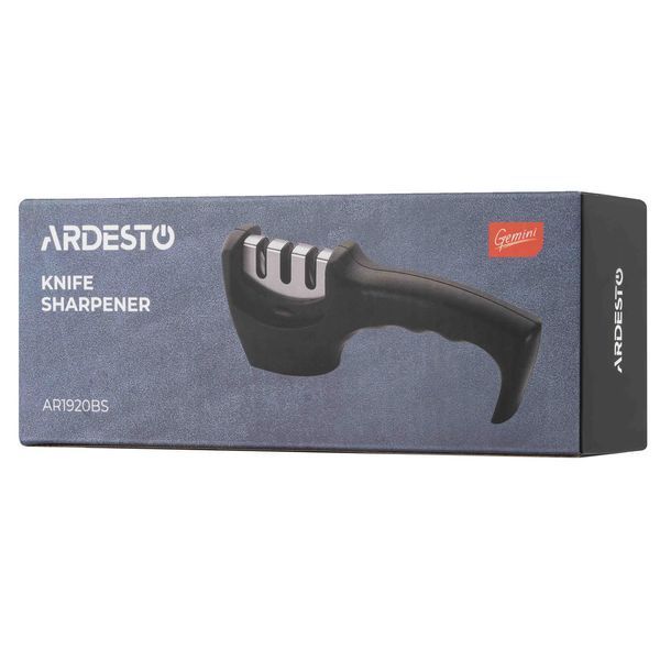 Точилка для ножей ARDESTO Gemini, 20.5x5.5x7.5см, вольфрамовый сплав, пластик, черный AR1920BS фото