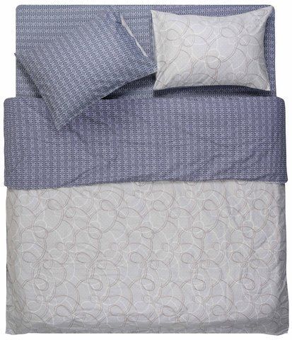 КПБ 2,0сп ARDESTO Gloria, підковдра 200х220см, простирадло 230х240см, наволочки (2) 50х70см, 100% бавовна, сатин, геометрія, сіро-синій ART2022PB фото
