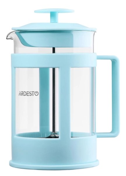 Френч-прес Ardesto Fresh, 800 мл, блакитний тіффані, пластик, скло