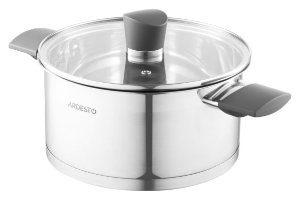 Каструля Ardesto Gemini Trento, скляна кришка, 3 л, нержавіюча сталь