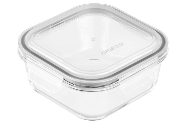 Контейнер для зберігання Ardesto Gemini 800 мл, квадратний, боросилікатне скло
