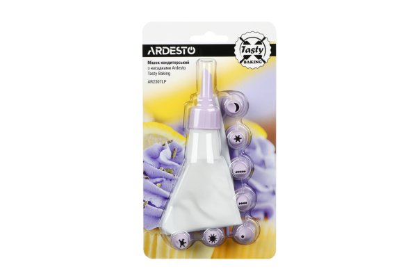 Мішок кондитерський з насадками Ardesto Tasty baking, ліловий, пластик