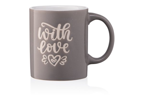 Чашка Ardesto With love, 330 мл, сіра, кераміка