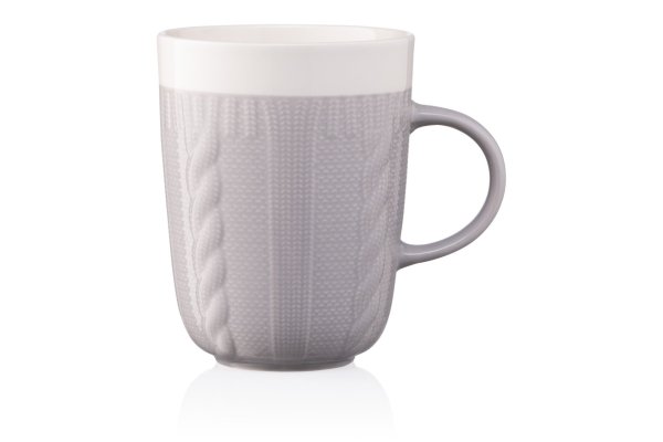 Чашка Ardesto Кnitti, 330 мл, сіра, порцеляна