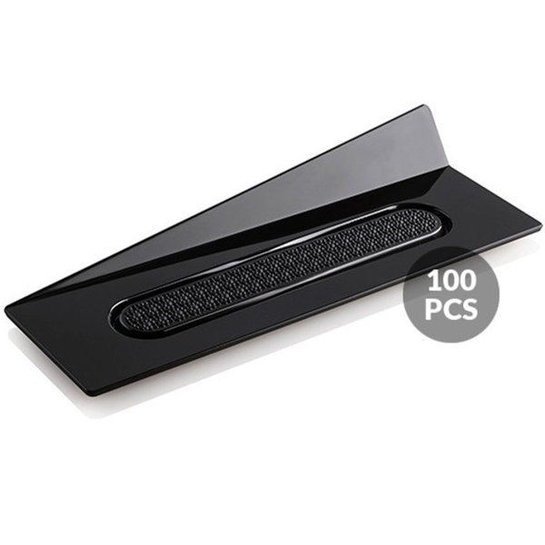 SET 100 BLACK TRAYS - RECTANGLE 140X40 MM Набір підставок під десерти 100 шт.140x40 мм