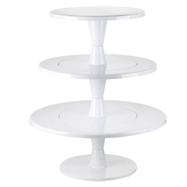 HULA UP XXL WHITE Стійка трьохярусна біла d240 мм, d300 мм, d350 мм