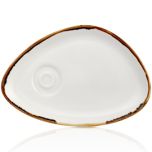 HA-GL-ZT-01-STB Блюдце 25х17 см, колір білий (Gleam), серія "Harmony"