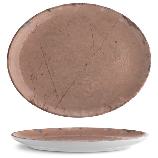 ISC3028-K0009 Блюдо овальне 28x22 см серія "Isabelle" декор "Stone Ginger"