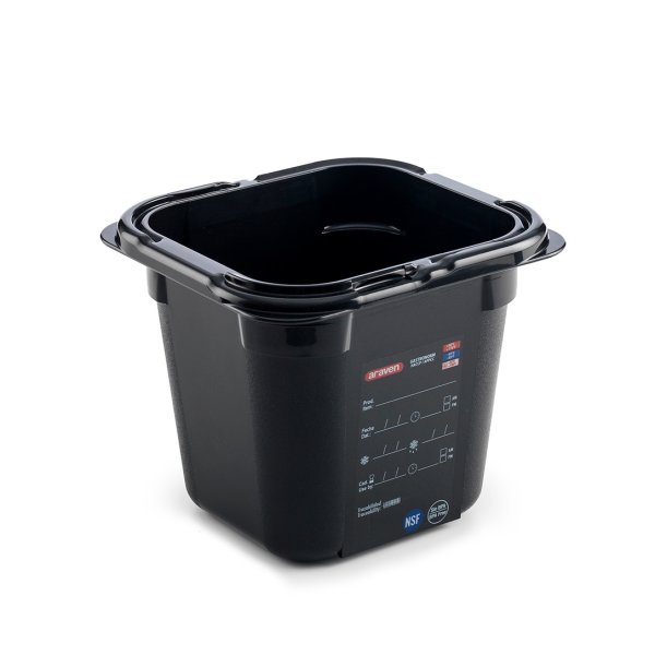 47798 Гастроємність 1/6 - 176х162х150  мм з полікарбонату чорна 2,15 л