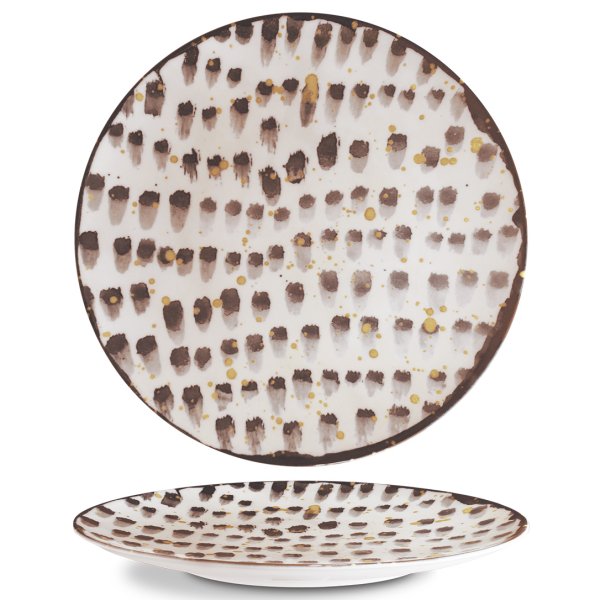 ISC2130-K0014 Тарілка кругла 30 см серія "Isabelle" декор "Brown Brush"