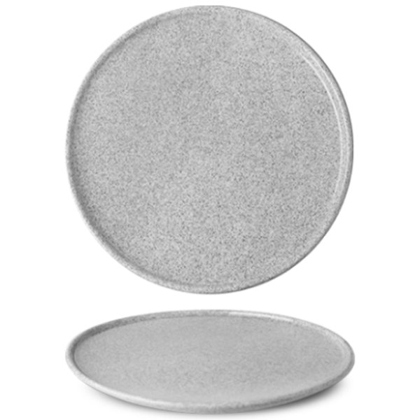 G1X2124 Тарілка кругла 24 см, колір світло-сірий, серія " Granit" (глянцеве глазування)