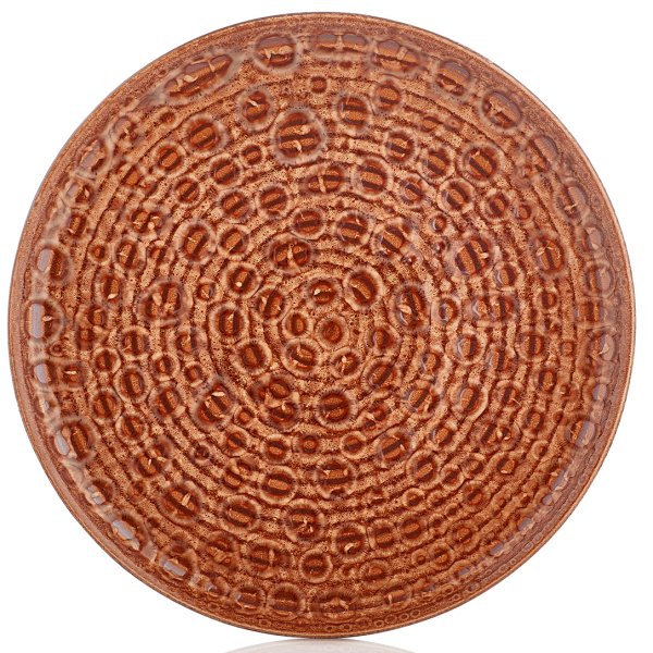 CW-BK-ZT-21-DZ Тарілка кругла 21 см, декор Brick, серія "Cowry"