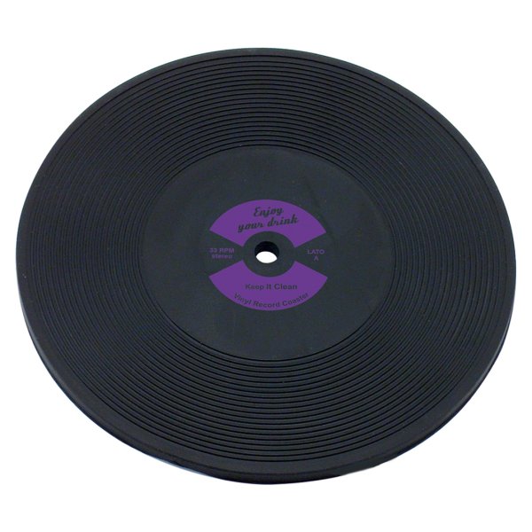 D005P Костер "LP Disk" d 100 мм, колір чорний з фіолетовою вставкою, каучук