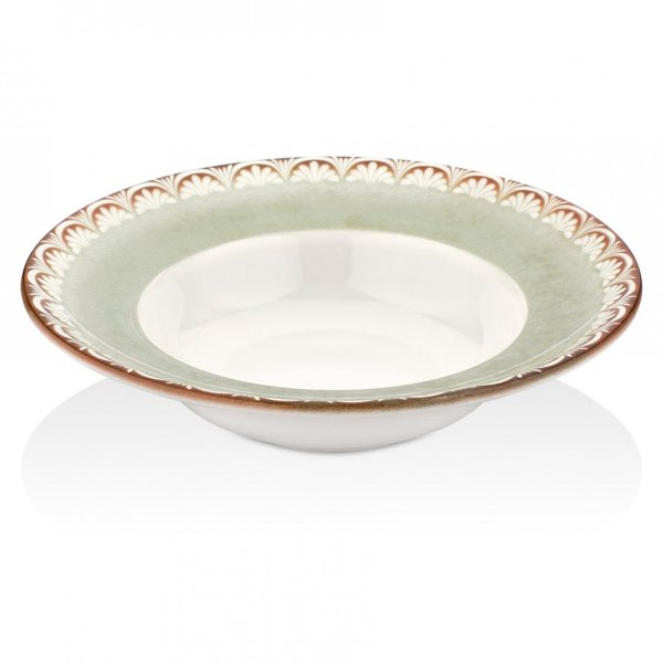 TN-RM-ZT-25-CK Тарілка для пасти з піднятим бортом 25 см (400 мл), декор Rome, серія "Tinta"