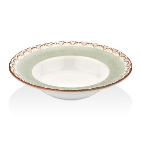 TN-RM-GT-25-CK Тарілка для пасти з прямим бортом 25 см (400 мл), декор Rome, серія "Tinta"