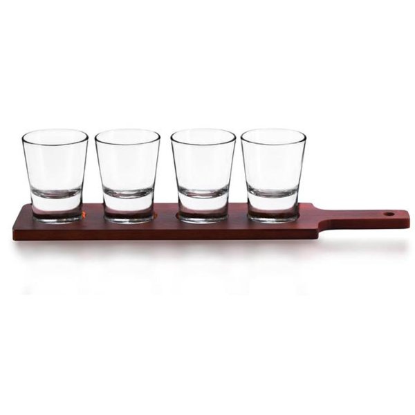 916713 Підставка дерев'яна для 4-х стаканів серія "Beer samplers"