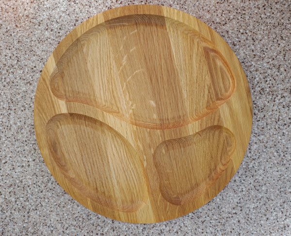 Менажниця на 3 відділа кругла 30см, Ясен