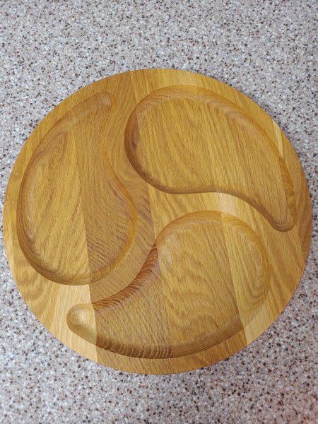 Менажниця на 3 відділа, кругла, інь-янь 30м, Ясен