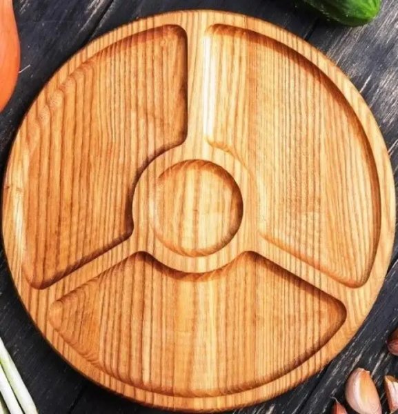 Менажниця на 4 відділа, кругла 25см, Ясен