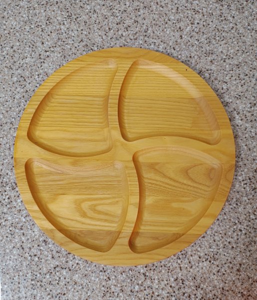 Менажниця на 4 відділа, кругла 30см, Ясен