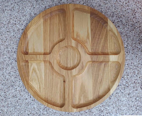 Менажниця на 5 відділів, кругла 30см, Ясен