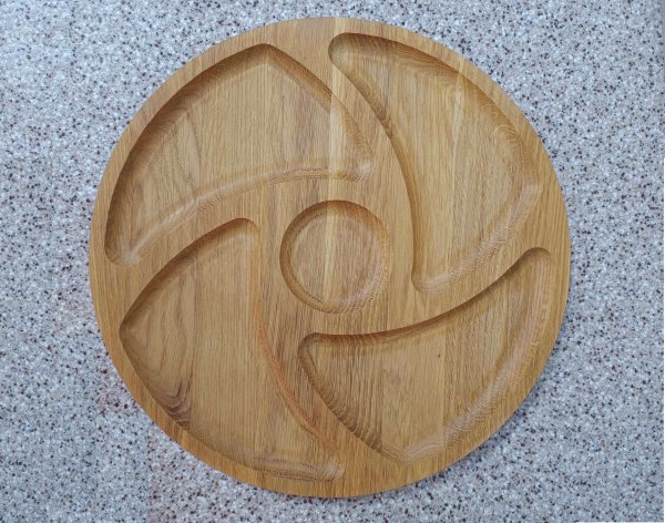 Менажниця на 5 відділів, кругла 35см, Ясен